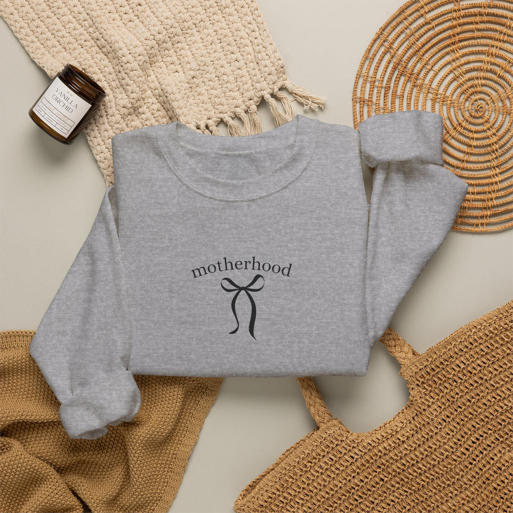 Motherhood Minimalist Crewneck Sweatshirt — Simple Mama Graphic