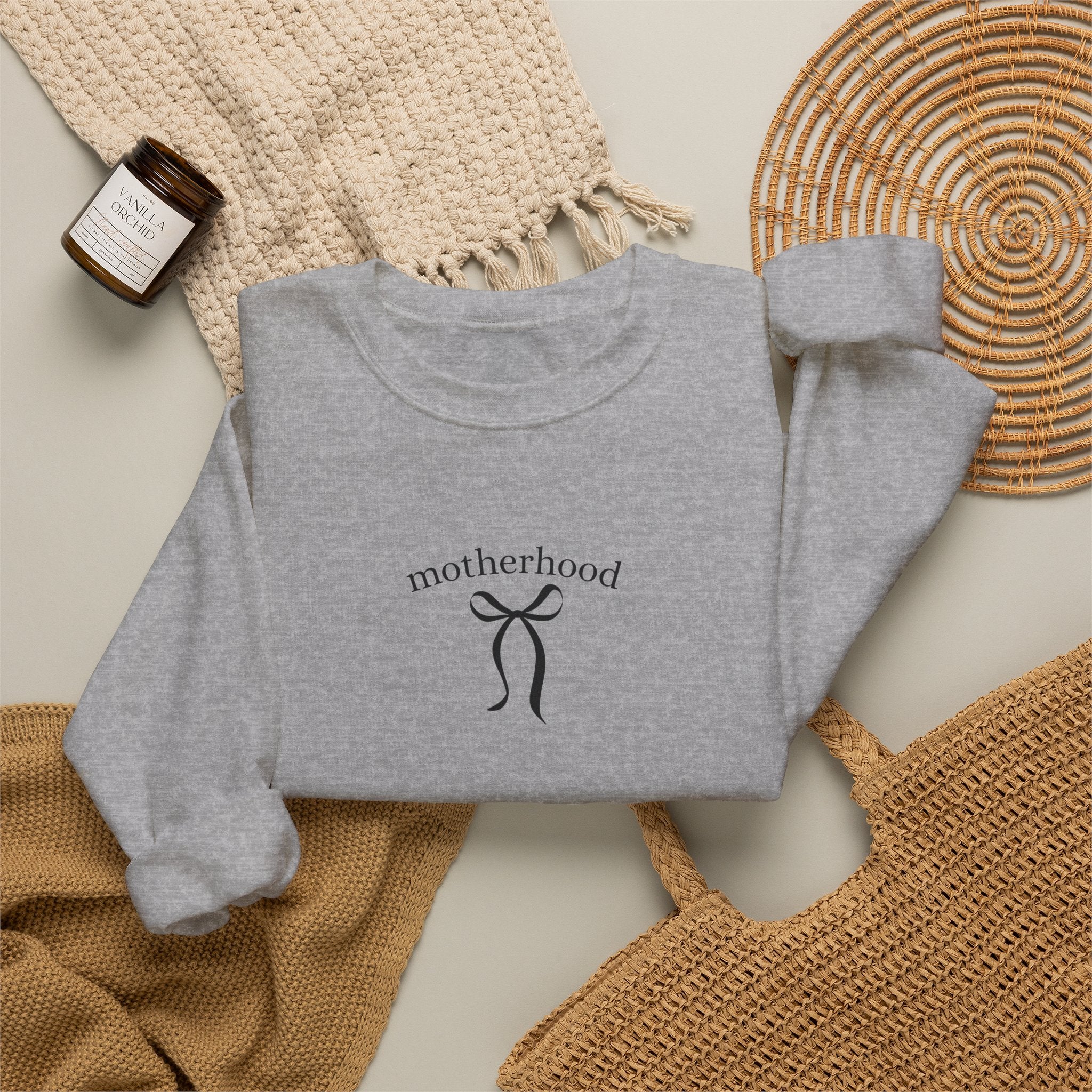 Motherhood Minimalist Crewneck Sweatshirt — Simple Mama Graphic