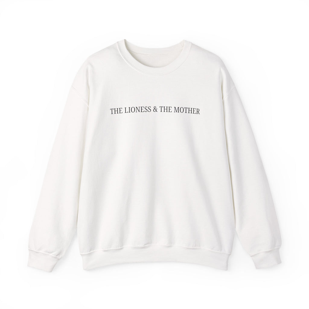 Lioness & The Mother Sweatshirt — Feminine Lion Half-Face Graphic Crewneck