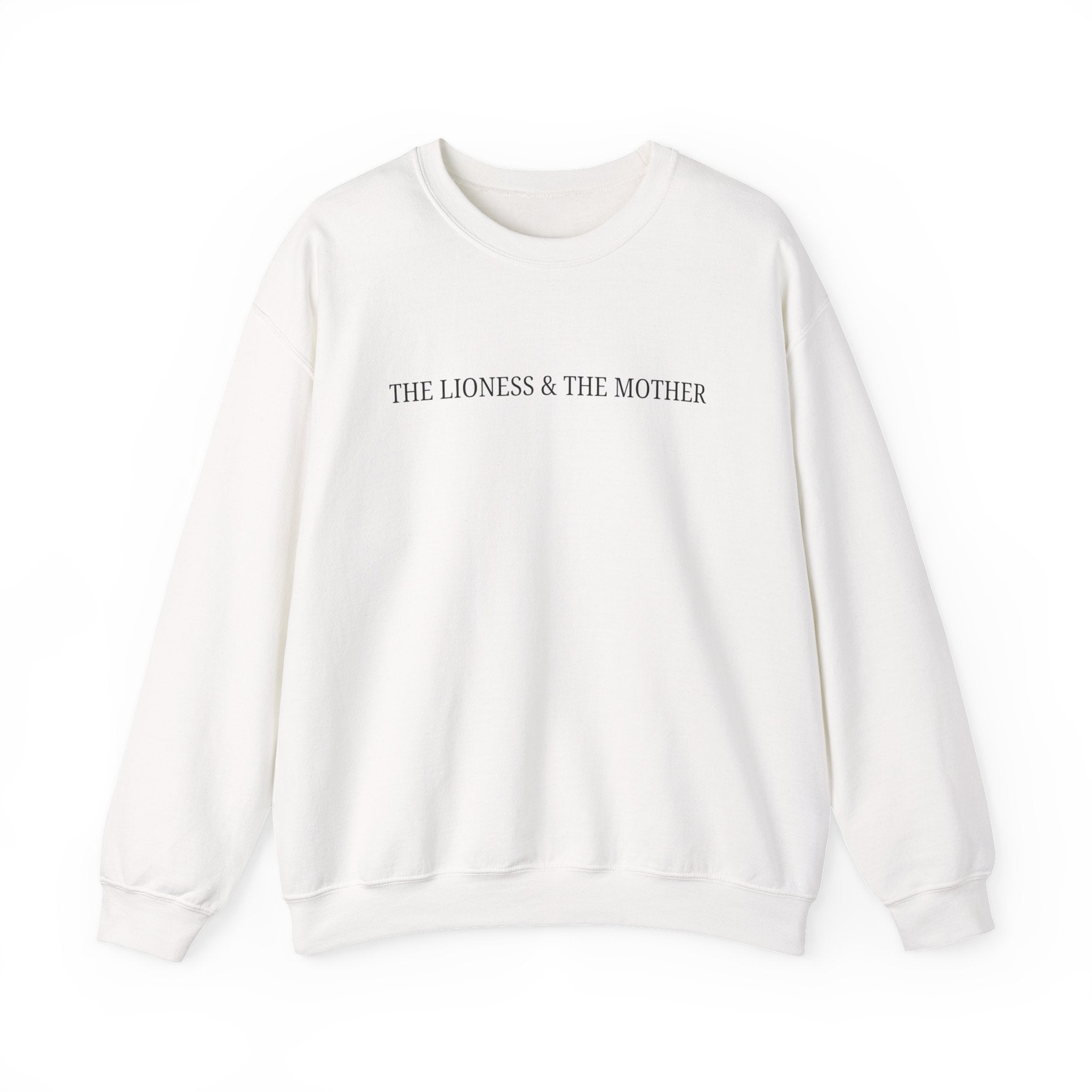 Lioness & The Mother Sweatshirt — Feminine Lion Half-Face Graphic Crewneck