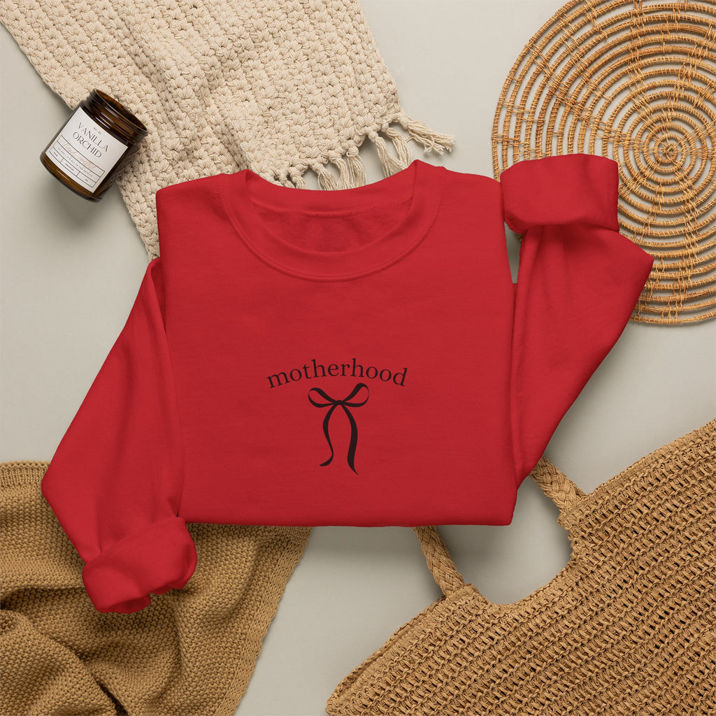 Motherhood Minimalist Crewneck Sweatshirt — Simple Mama Graphic