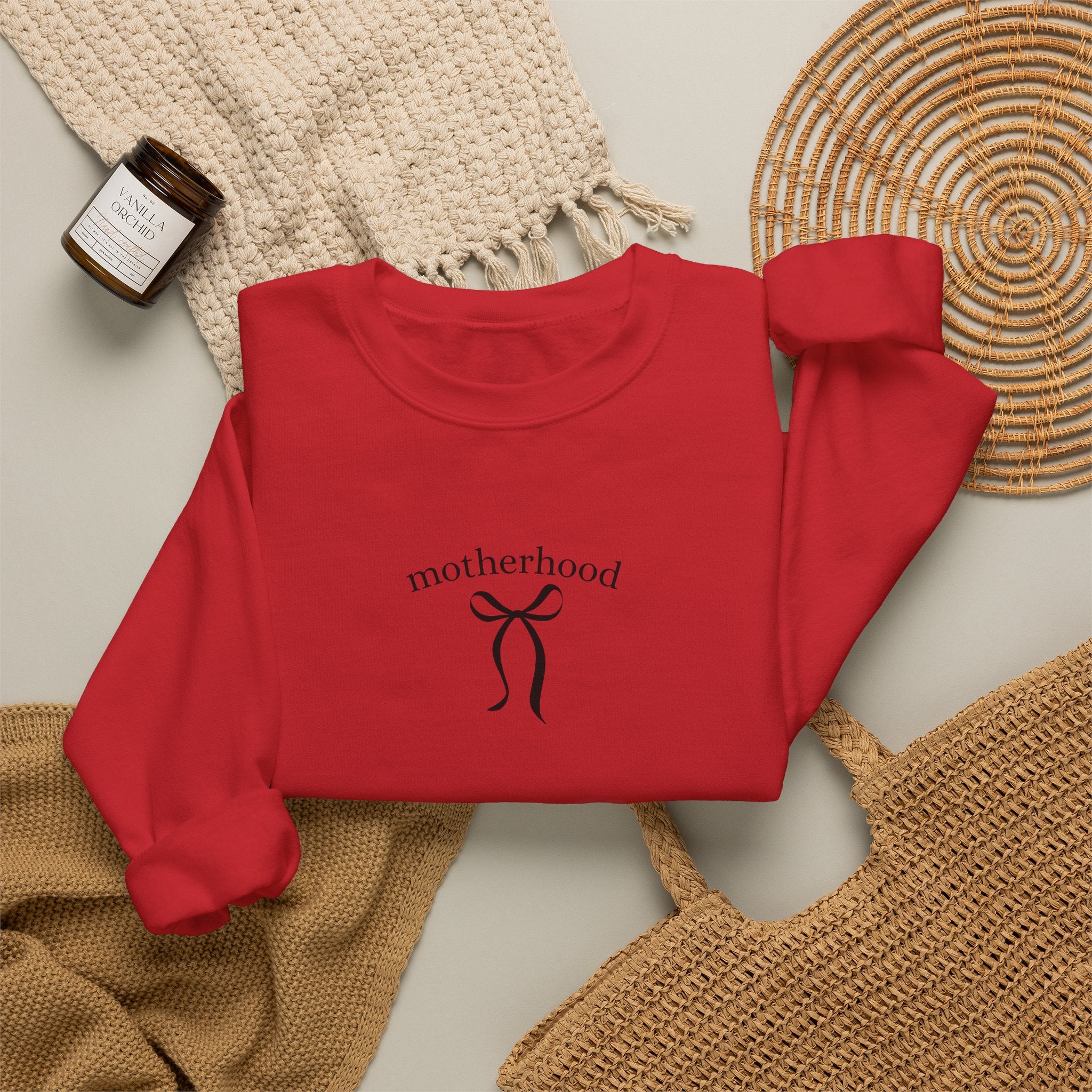 Motherhood Minimalist Crewneck Sweatshirt — Simple Mama Graphic