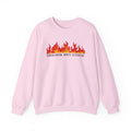 Crewneck Sweatshirt — “Tired Mom, Spicy Attitude” Flame Graphic