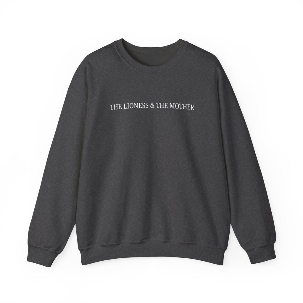 Lioness & Mother Crewneck Sweatshirt — Feminine Half-Lion Graphic Pullover