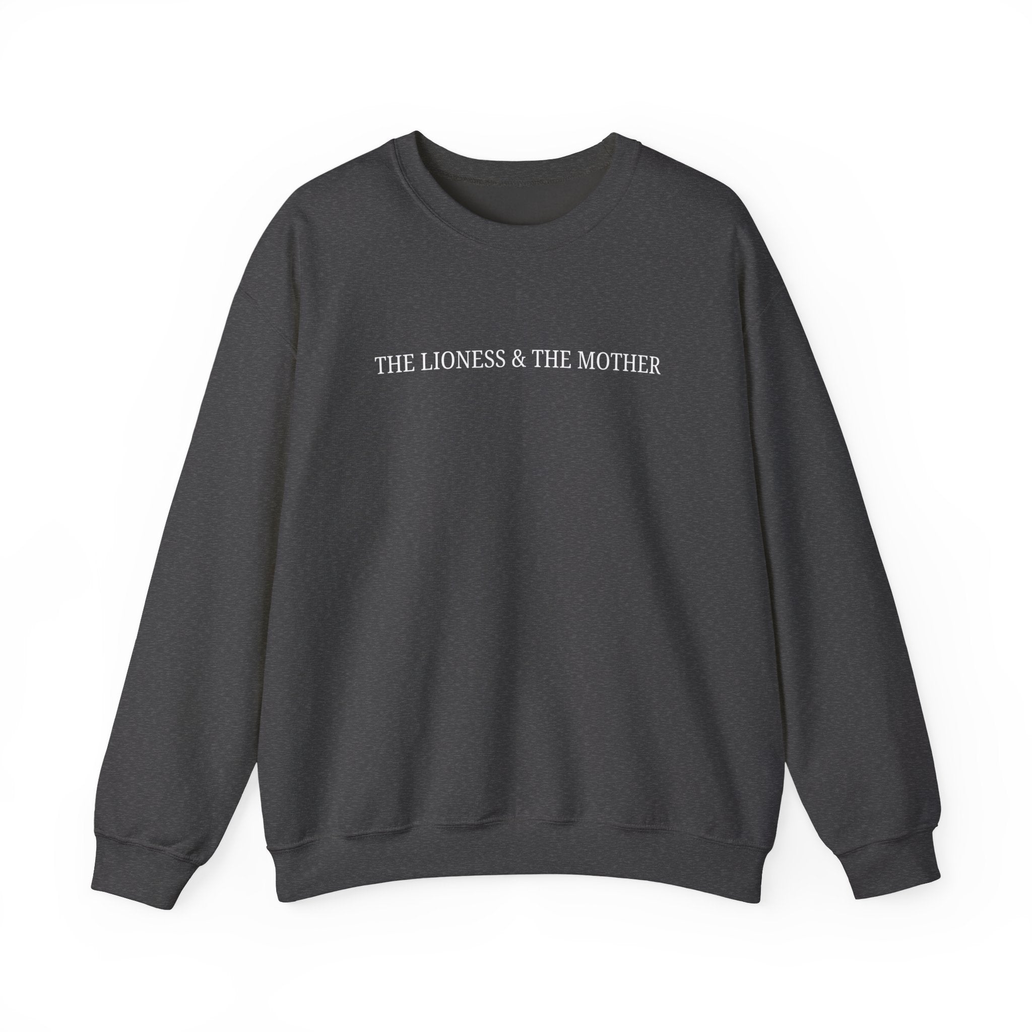 Lioness & Mother Crewneck Sweatshirt — Feminine Half-Lion Graphic Pullover