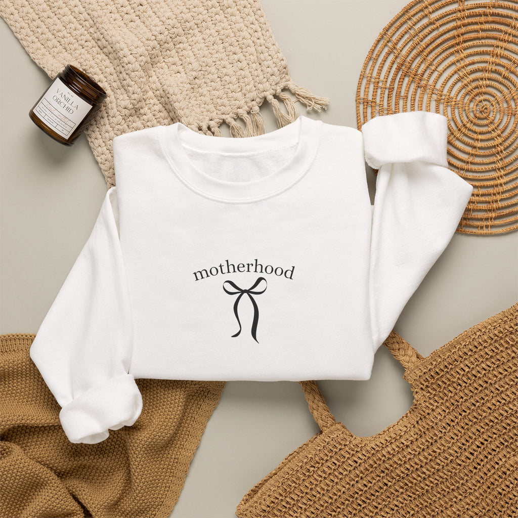 Motherhood Minimalist Crewneck Sweatshirt — Simple Mama Graphic