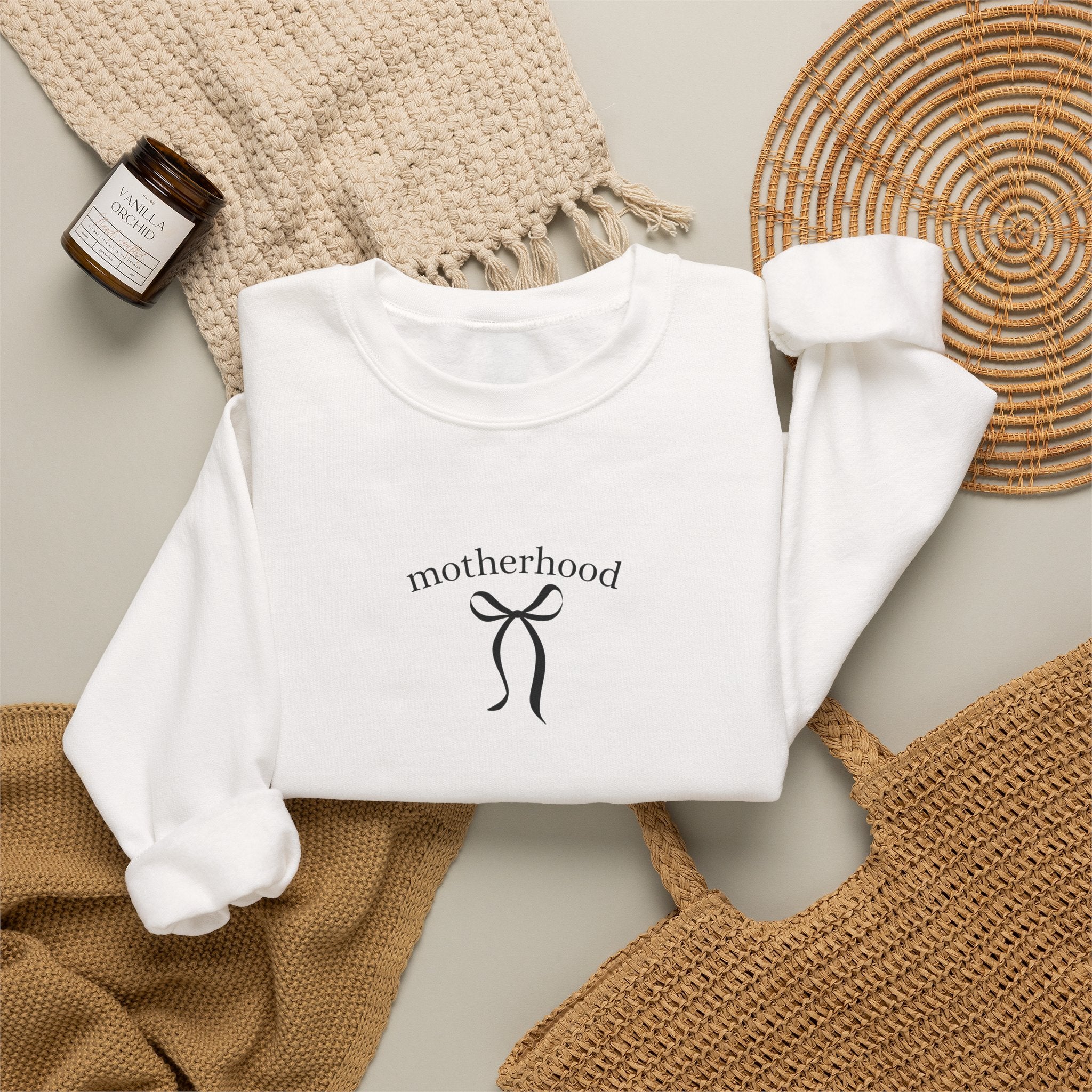 Motherhood Minimalist Crewneck Sweatshirt — Simple Mama Graphic