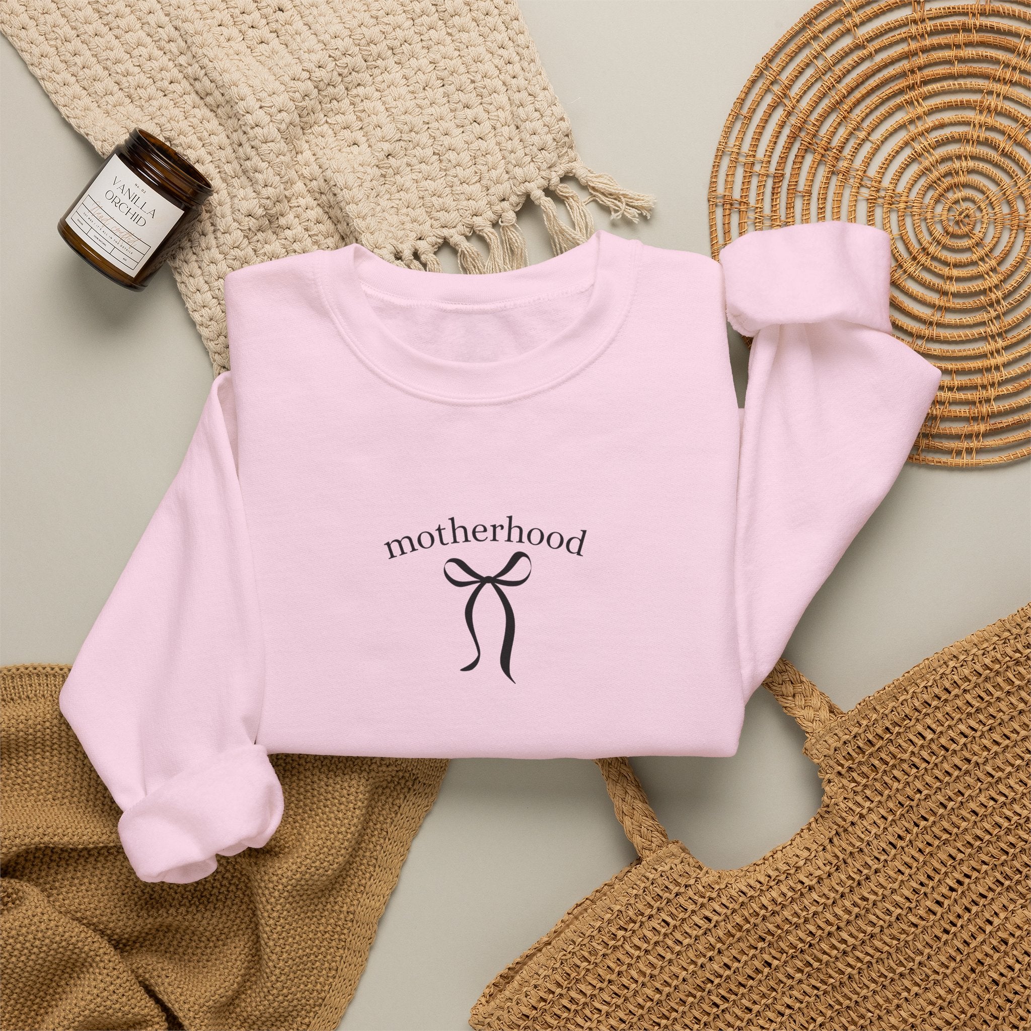 Motherhood Minimalist Crewneck Sweatshirt — Simple Mama Graphic