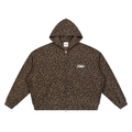 Beneath The Mom Bun — Leopard Print Waffle Full Zip Hoodie