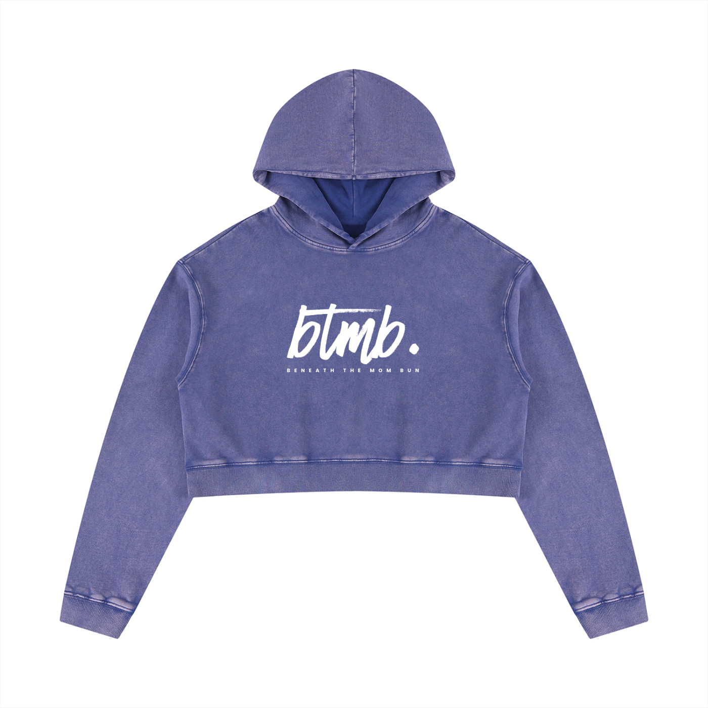 Beneath The Mom Bun — Women’s Mineral Washed Crop Hoodie