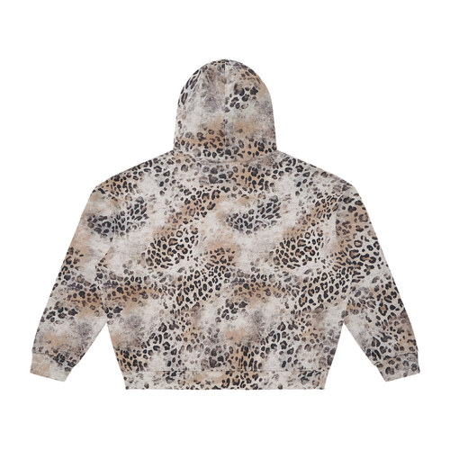 Beneath The Mom Bun — Vintage Wash Leopard Full Zip Hoodie