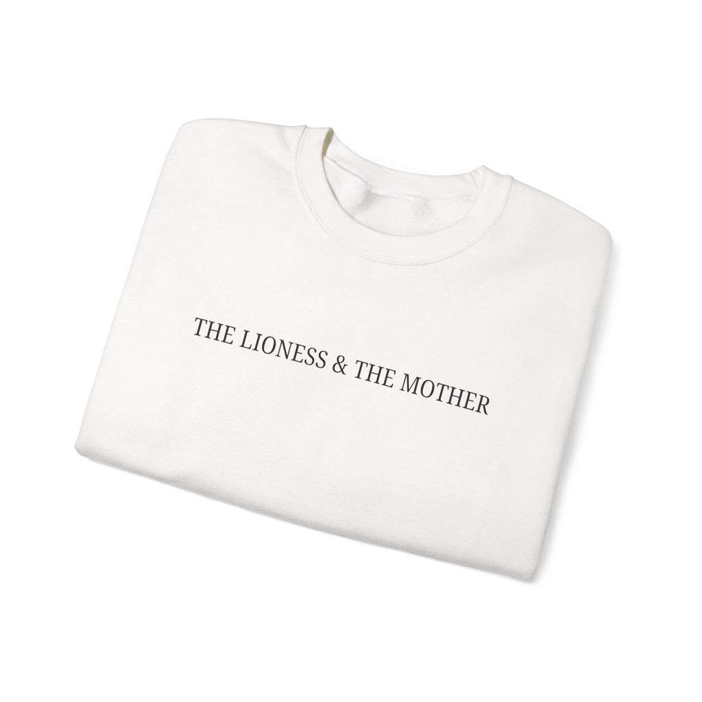 Lioness & The Mother Sweatshirt — Feminine Lion Half-Face Graphic Crewneck