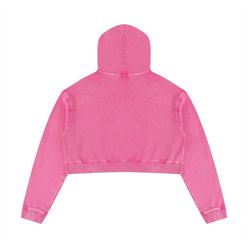 Beneath The Mom Bun — Women’s Mineral Washed Crop Hoodie