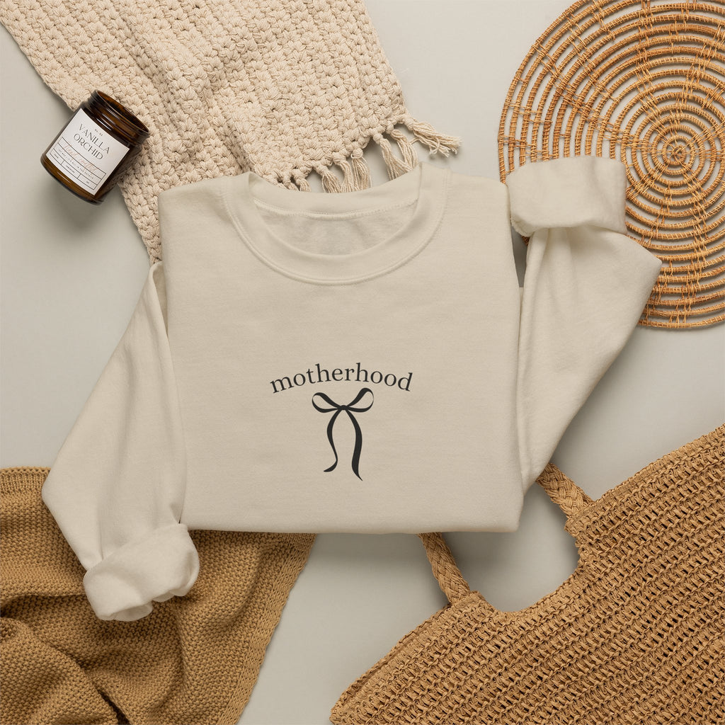 Motherhood Minimalist Crewneck Sweatshirt — Simple Mama Graphic