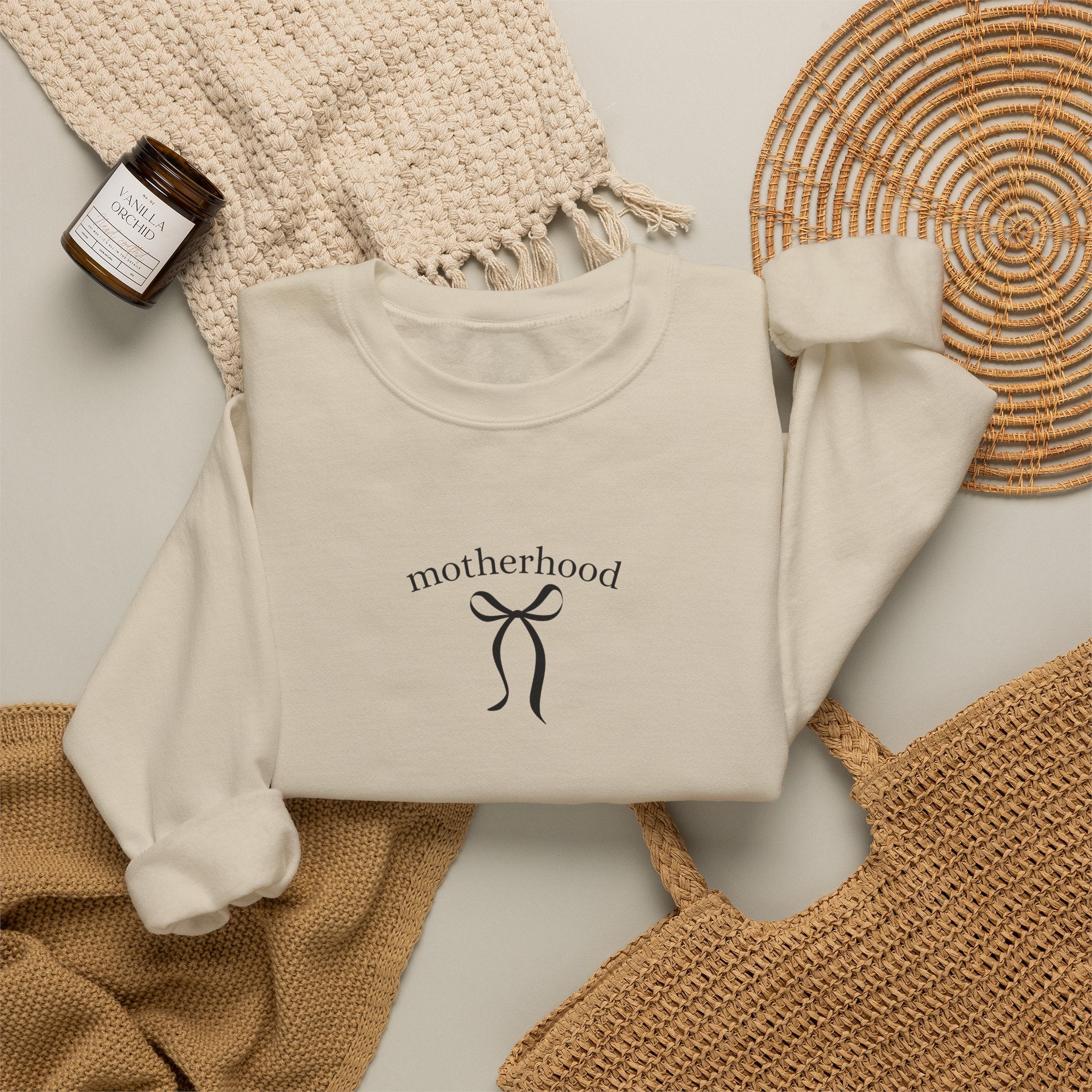 Motherhood Minimalist Crewneck Sweatshirt — Simple Mama Graphic